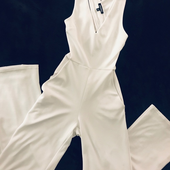 Express Pants - White Express Cross Back Jumpsuit